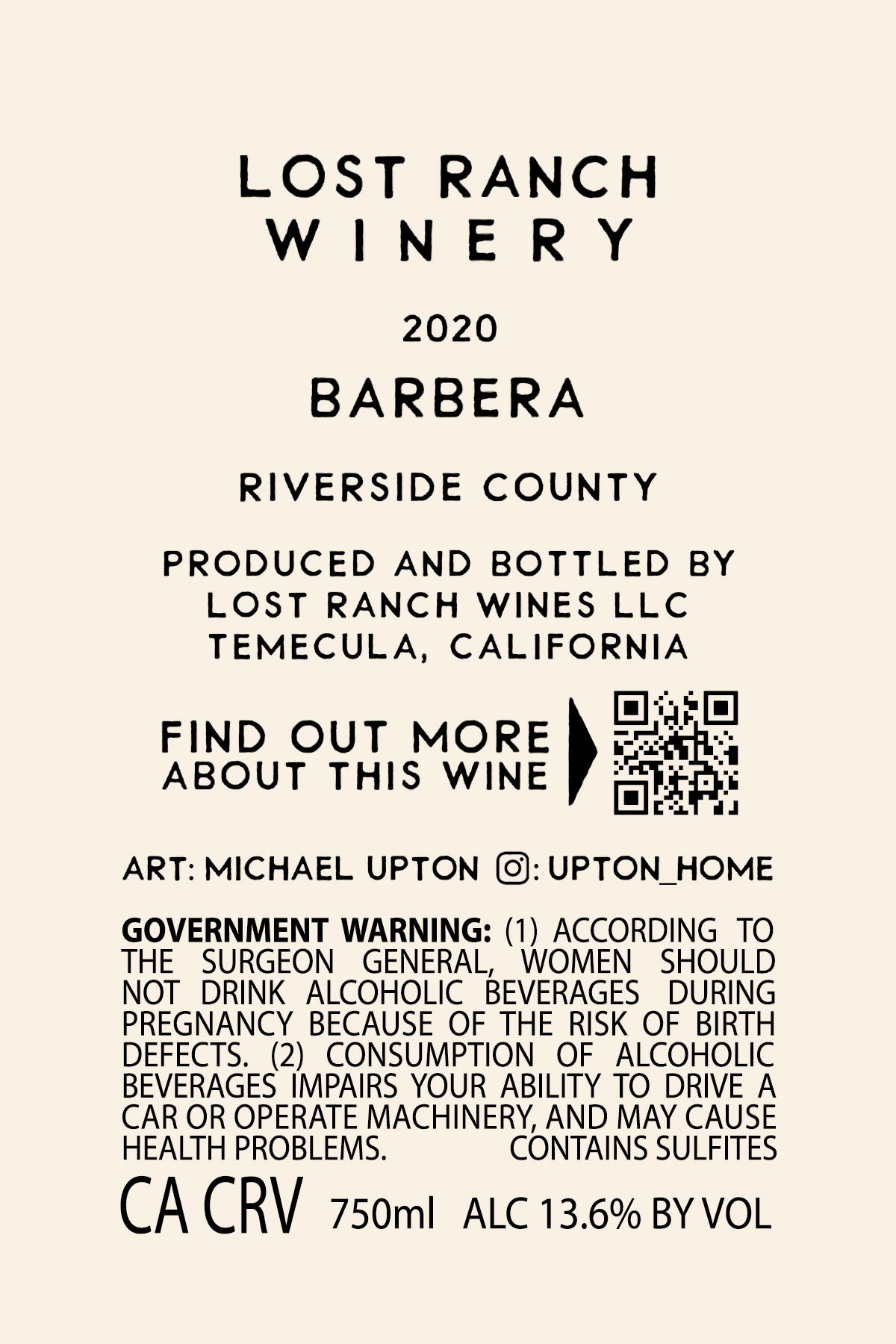 2020 BARBERA - Lost Ranch Winery