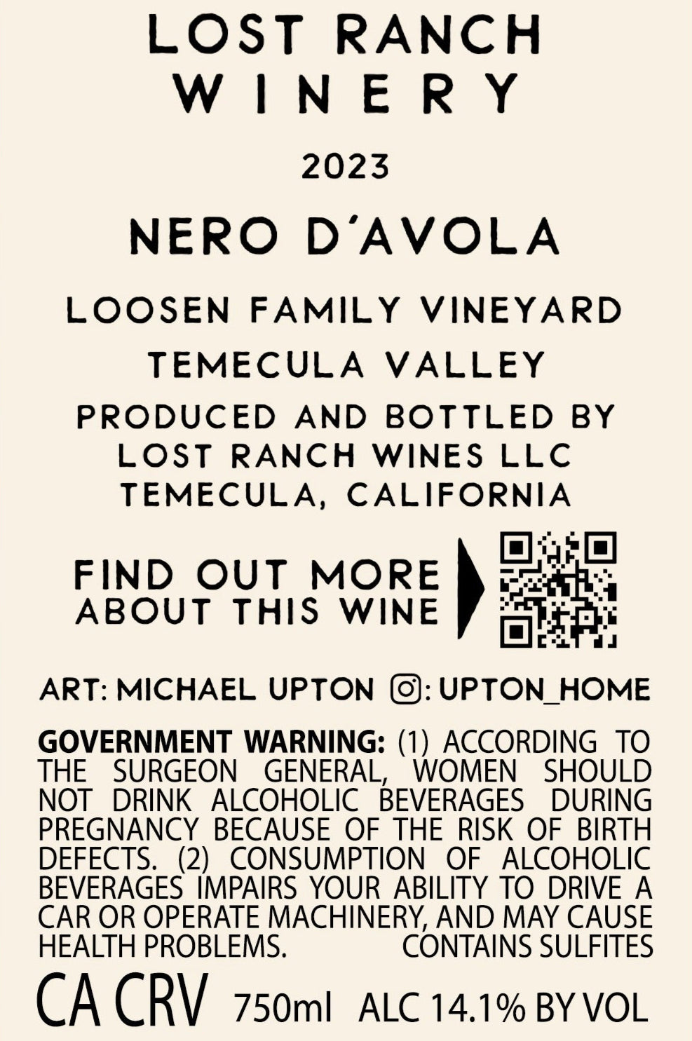 2023 NERO D’AVOLA - Lost Ranch Winery