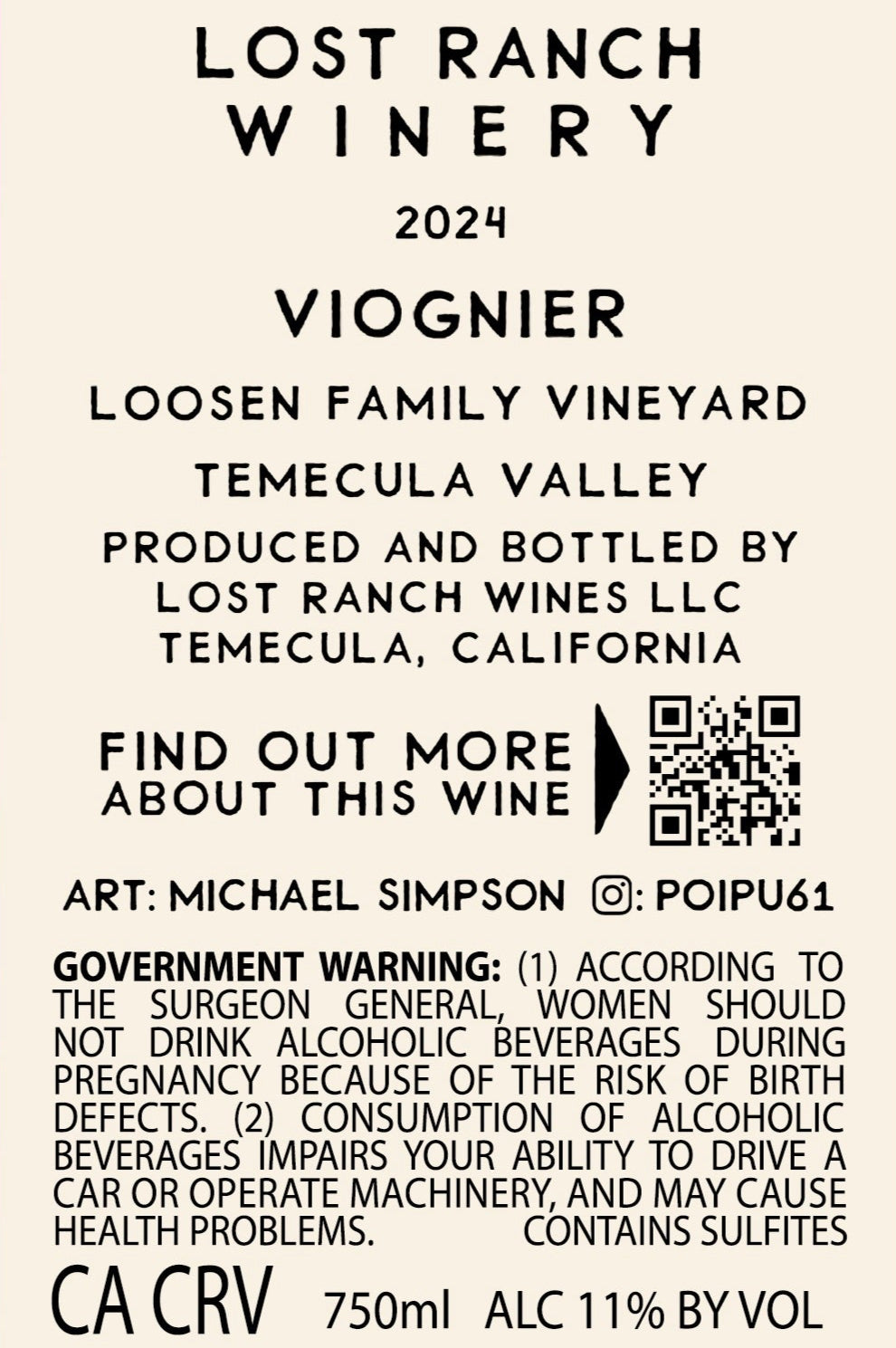2024 VIOGNIER - Lost Ranch Winery