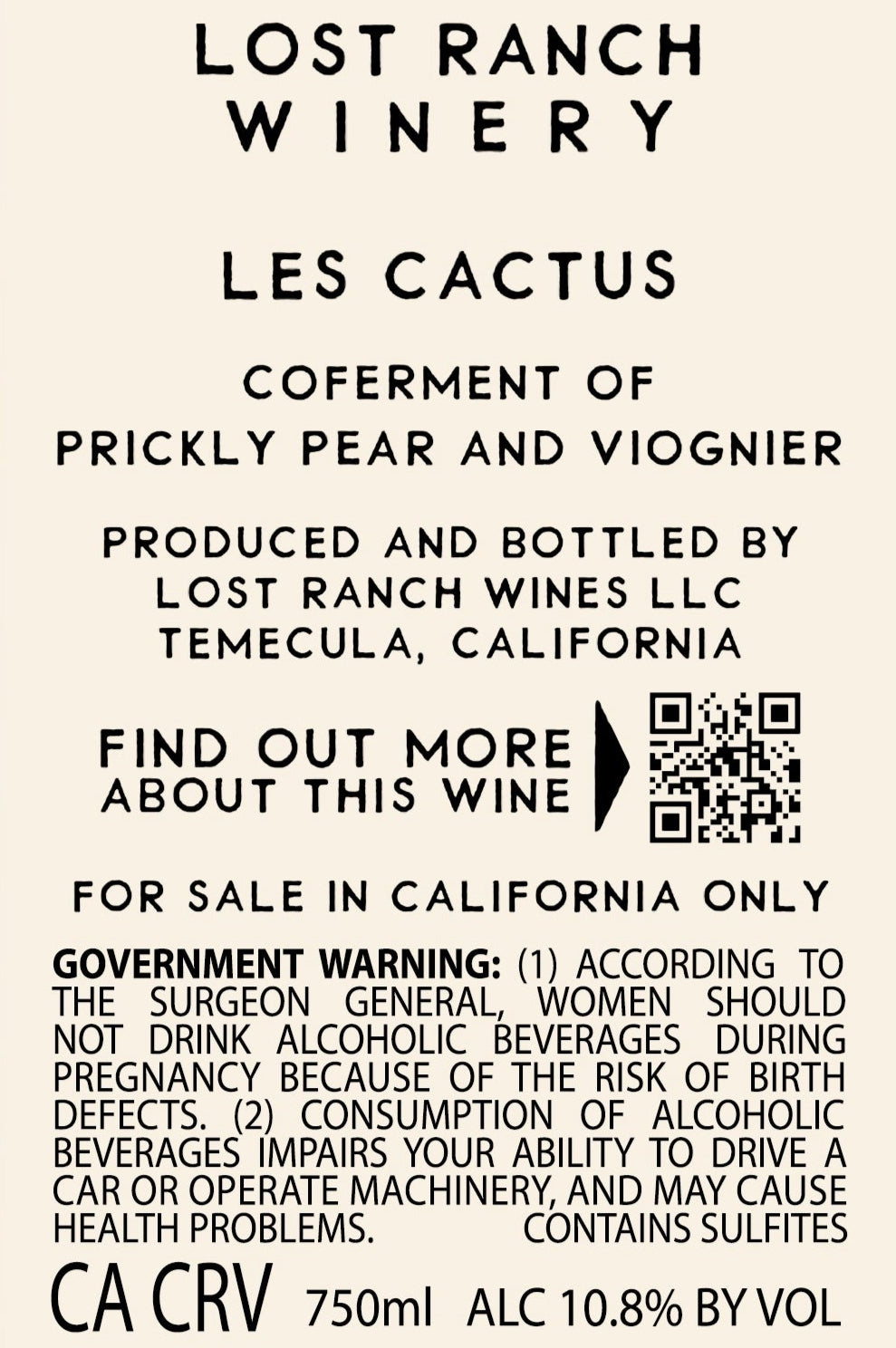 LES CACTUS - Lost Ranch Winery