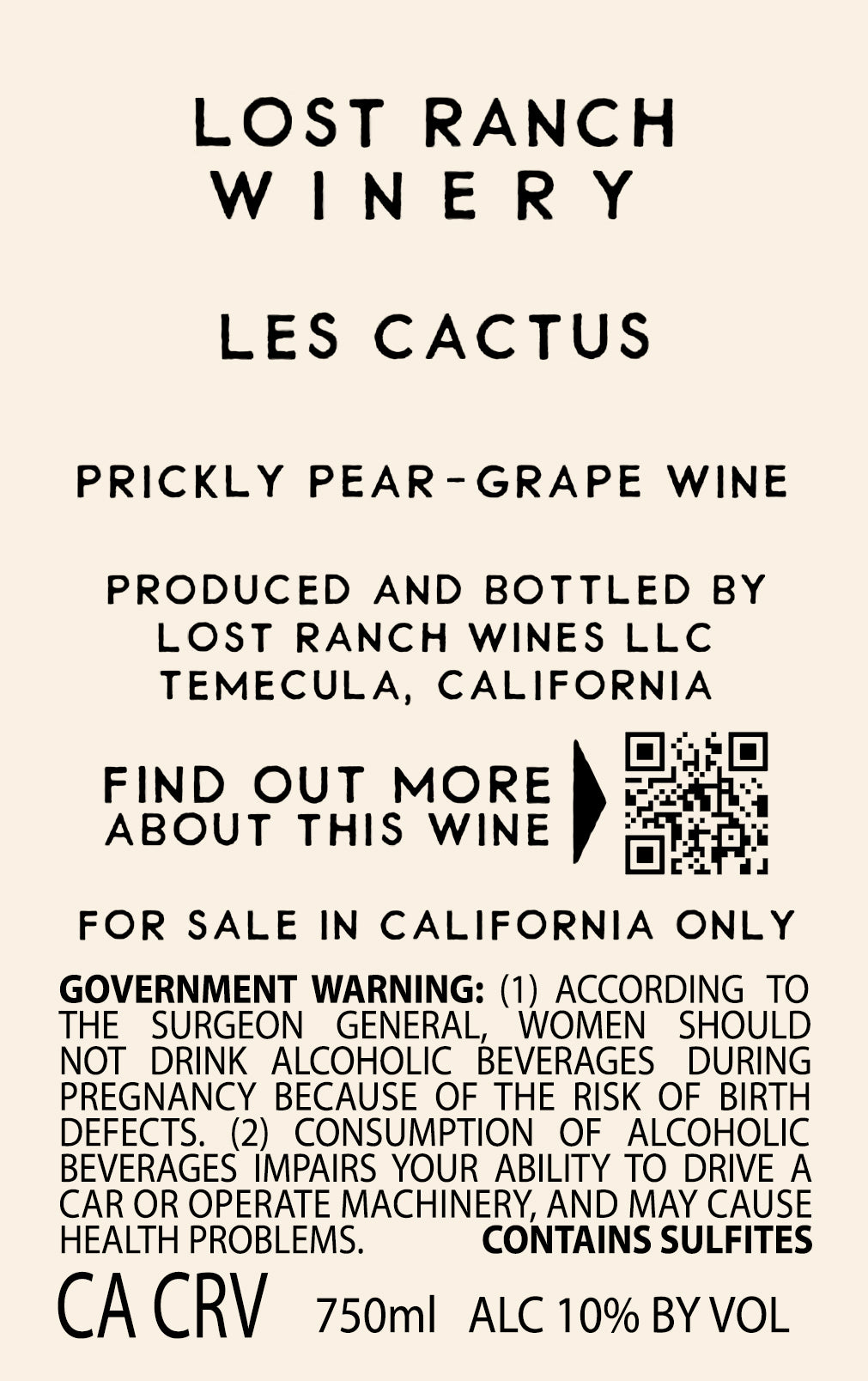 LES CACTUS - Lost Ranch Winery